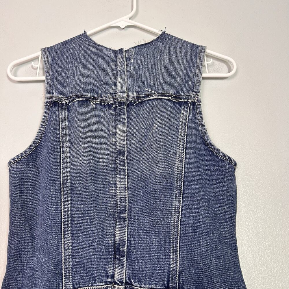 NWT Zara Patchwork Sleeveless Denim Dress Mini Sz S Boho Contemporary - Picture 9 of 11